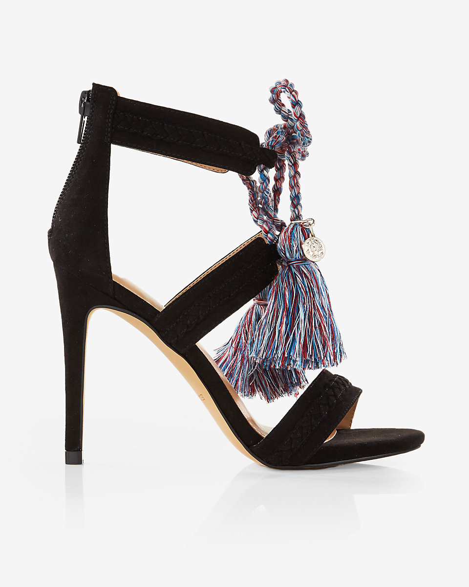 black heels with tassels