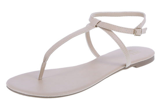 t strap nude flat sandals
