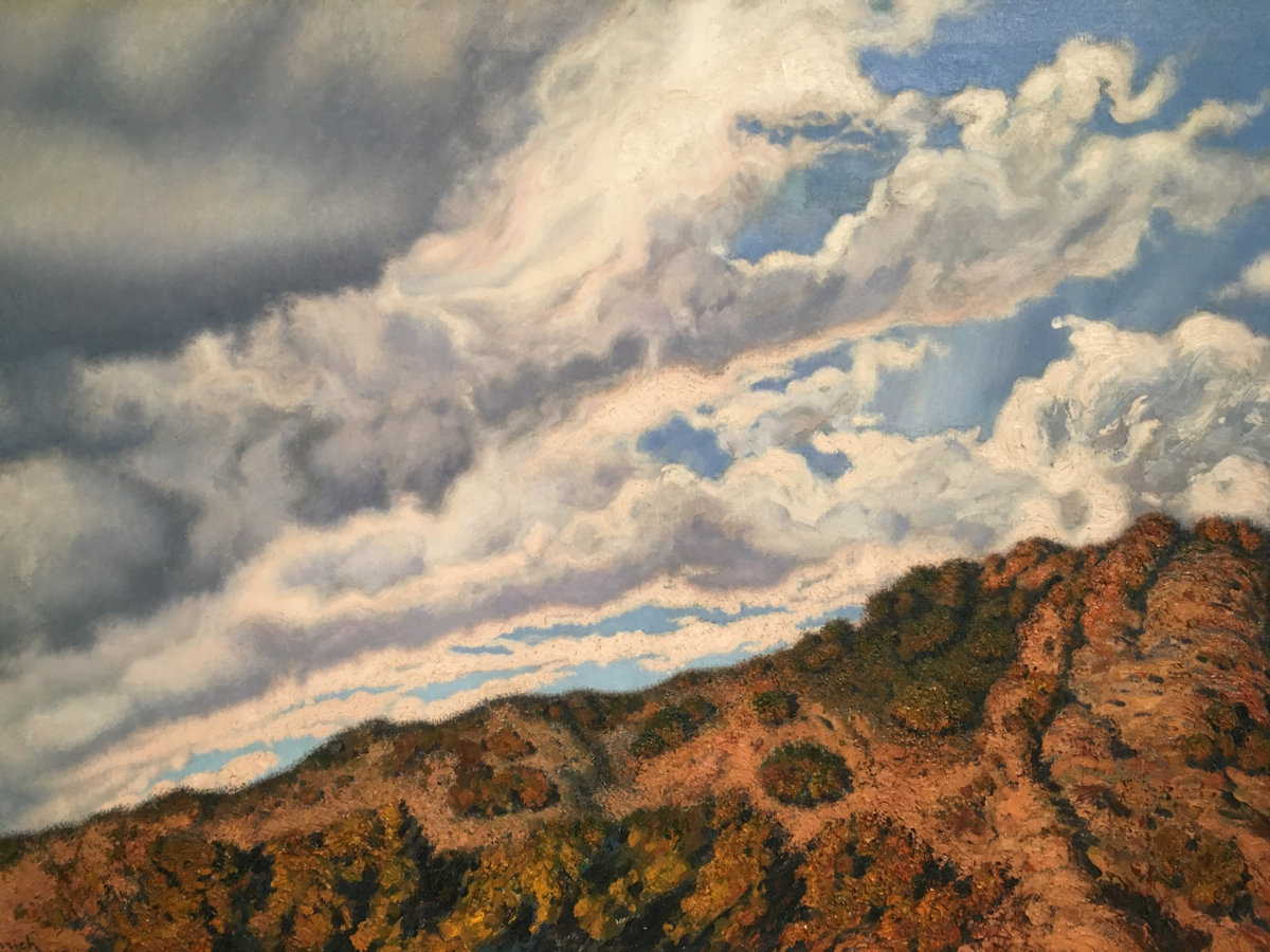 Spanish painting of mountain with sky