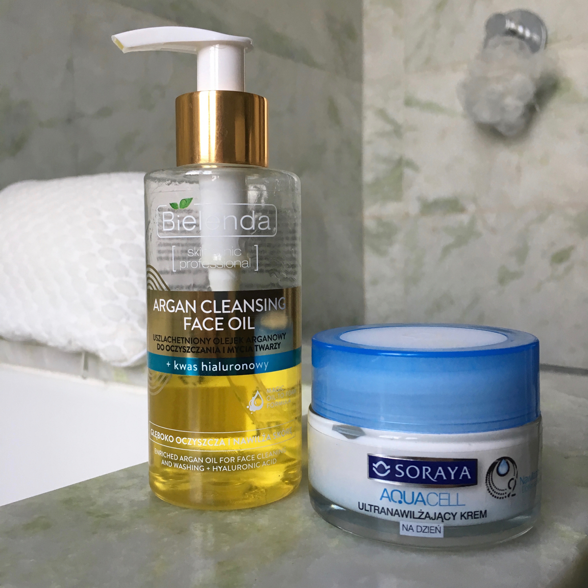 Argan oil cleanser and face cream