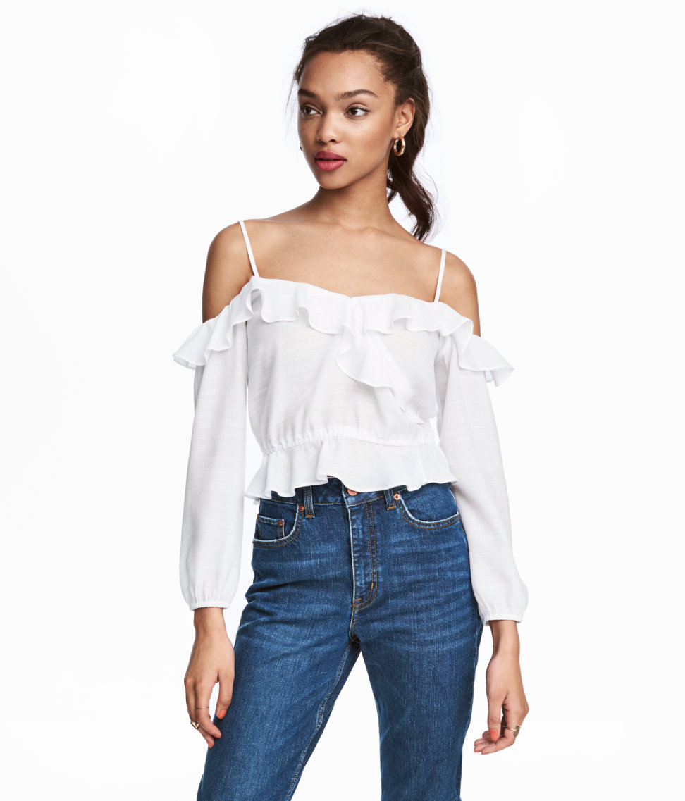 H&M off the shoulder top in white