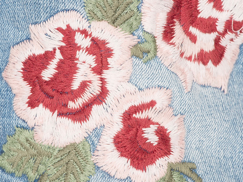 Free People embroidered skirt zoomed in detail