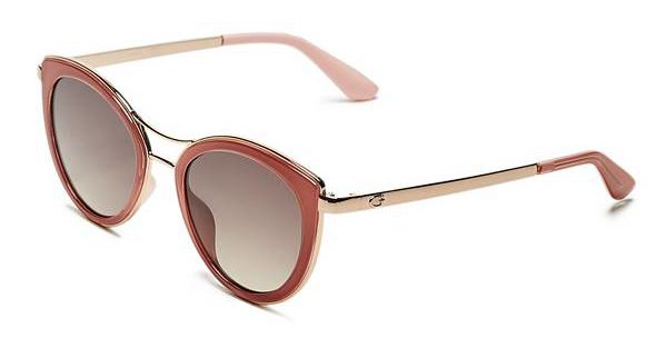 Guess Metal Trim Cat eye Sunglasses with red frames and brown lenses