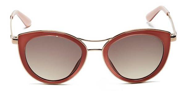 Guess Metal Trim Cat Eye Sunglasses with red frames and brown lenses