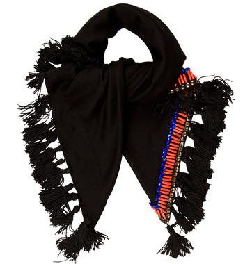 Maje black tassel scarf