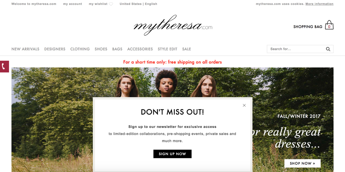 My Theresa website screenshot