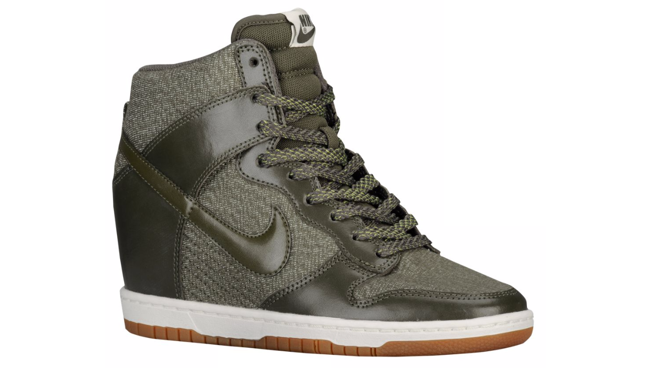 Nike Dunk Sky High olive leather sneakers