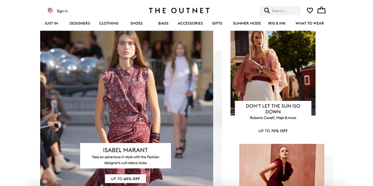 the Outnet website screenshot