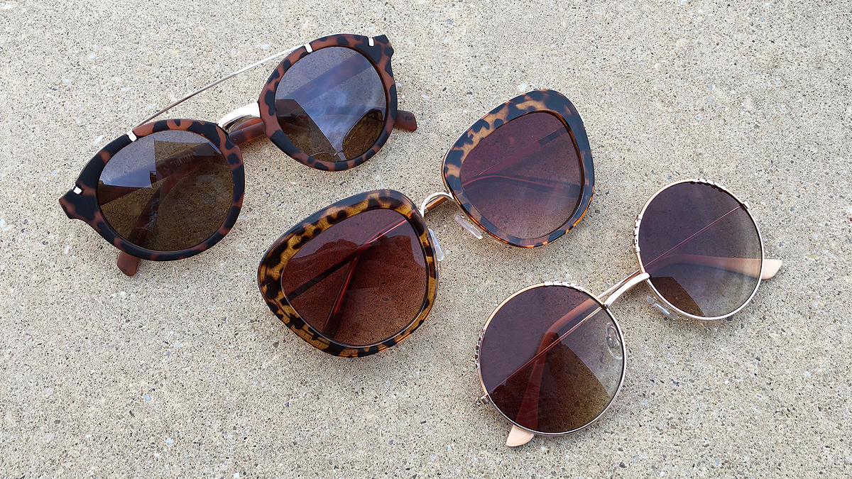 Three pairs of sunglasses