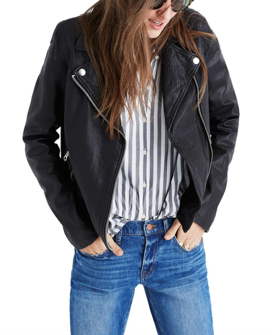 Madewell leather jacket in black