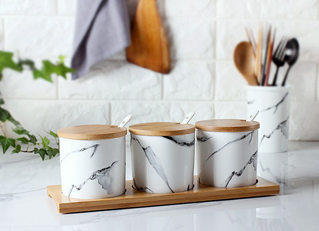 marble pattern canister