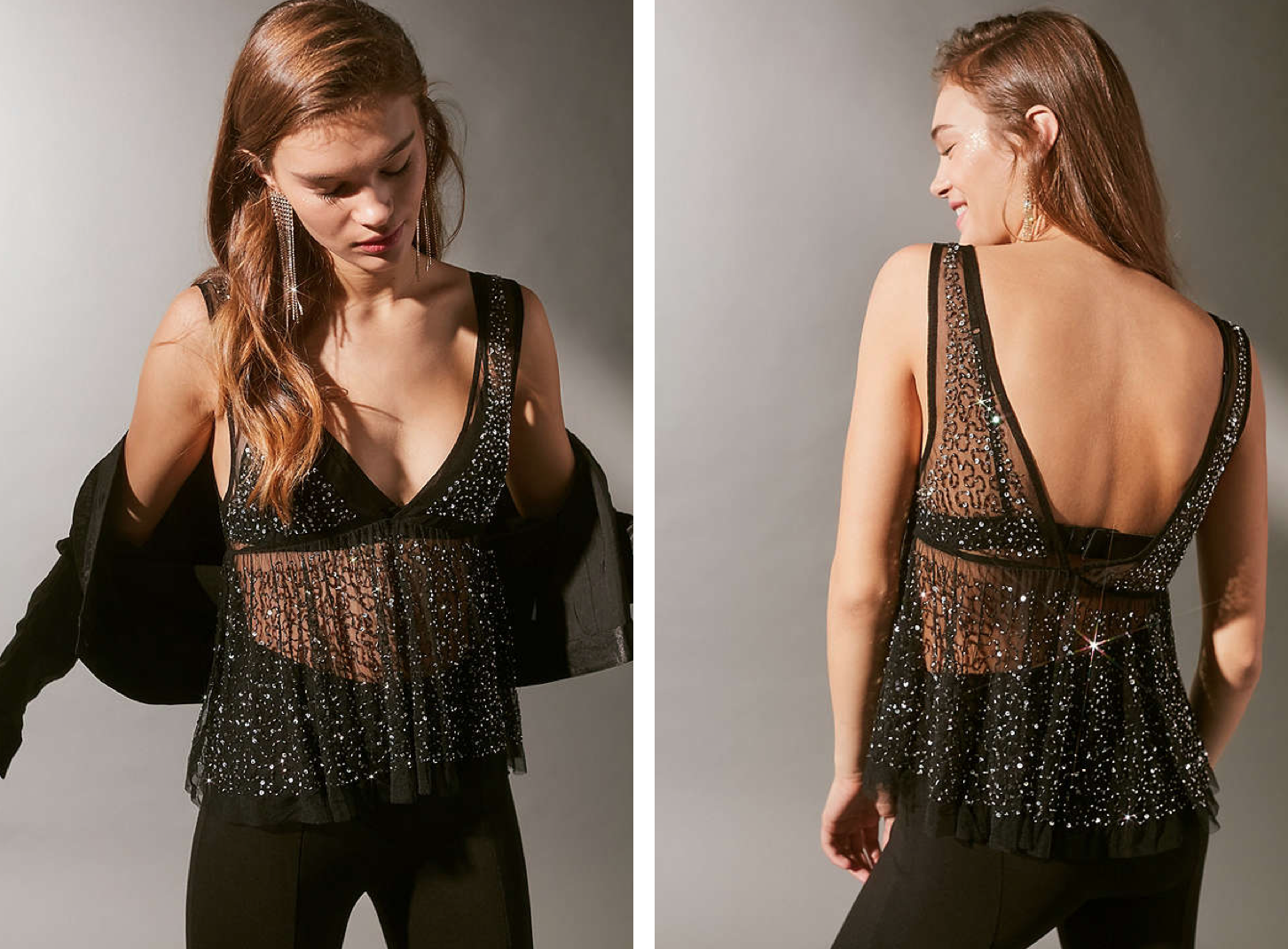 Black sequin top from Urban Outfitters