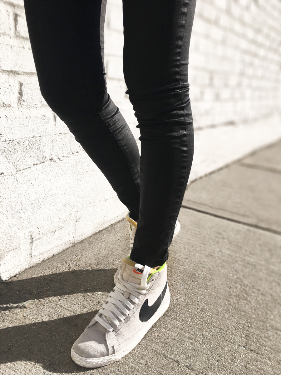 Detail shot of Nike sneakers