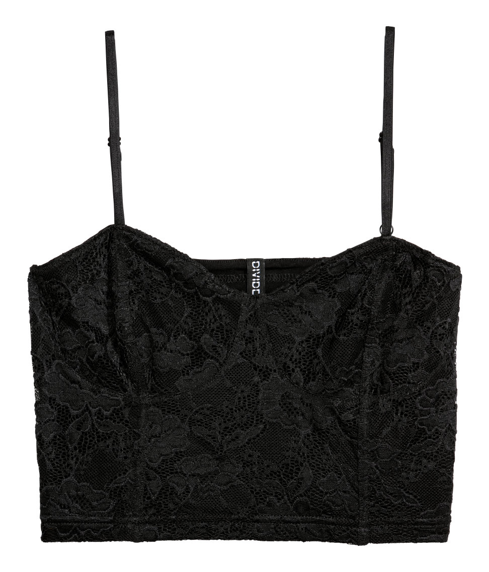 H&M black lace top
