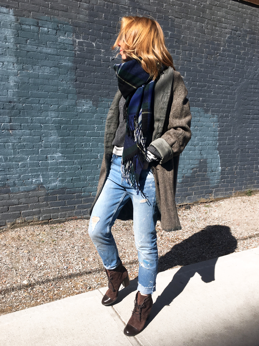 Woman walking posing in outfit