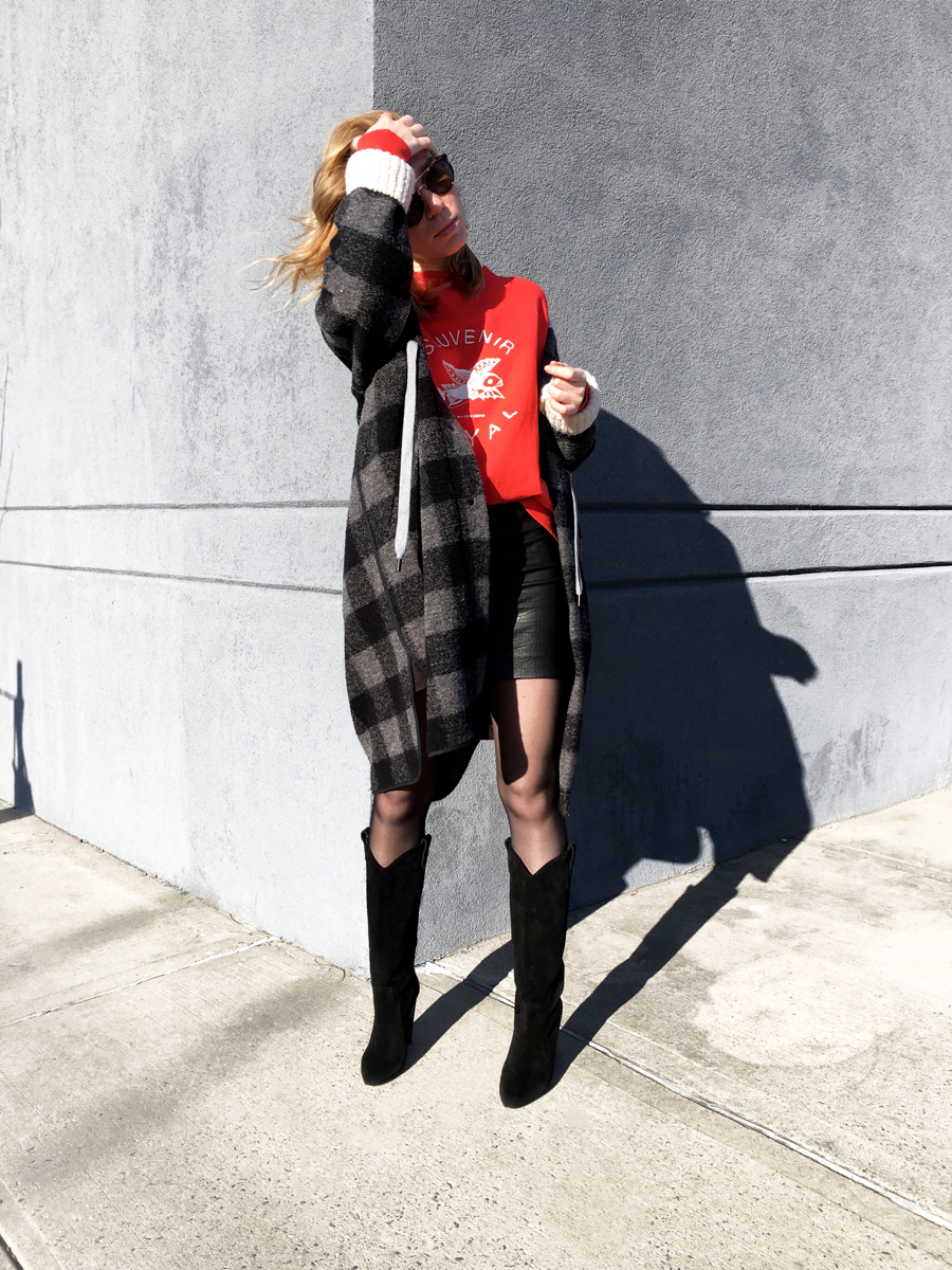 Woman posing in streetstyle photo