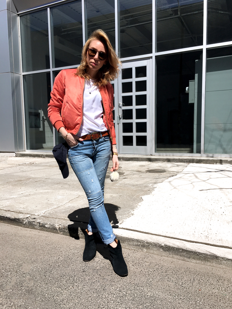 Woman posing in streetstyle photo