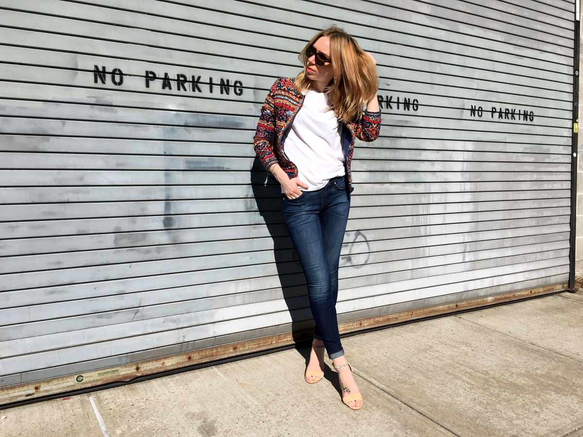 Embellished jacket outfit