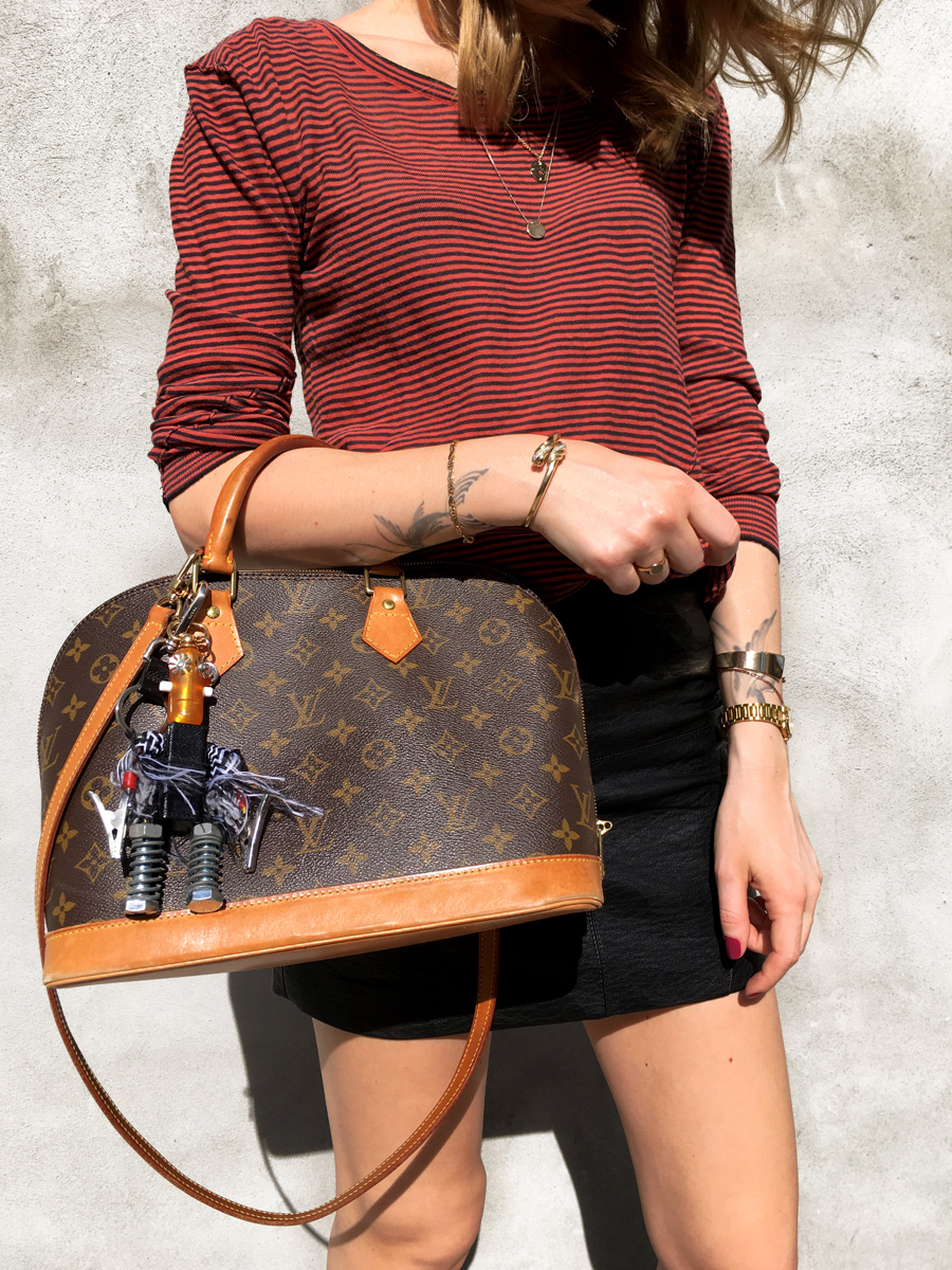 Detail shot of Louis Vuitton bag 