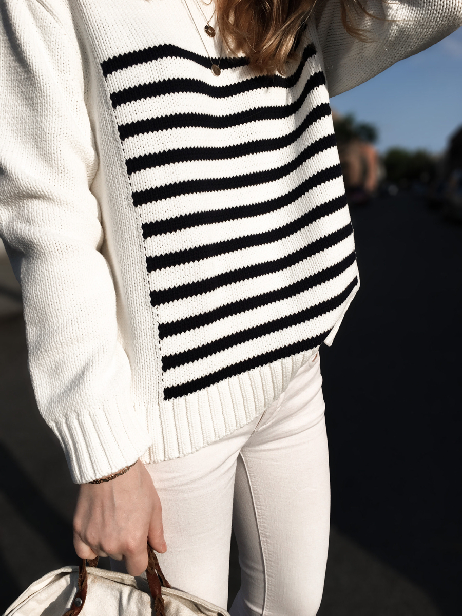 Detail shot of stripe sweater