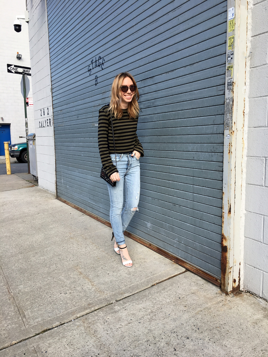 Woman walking in outfit photo