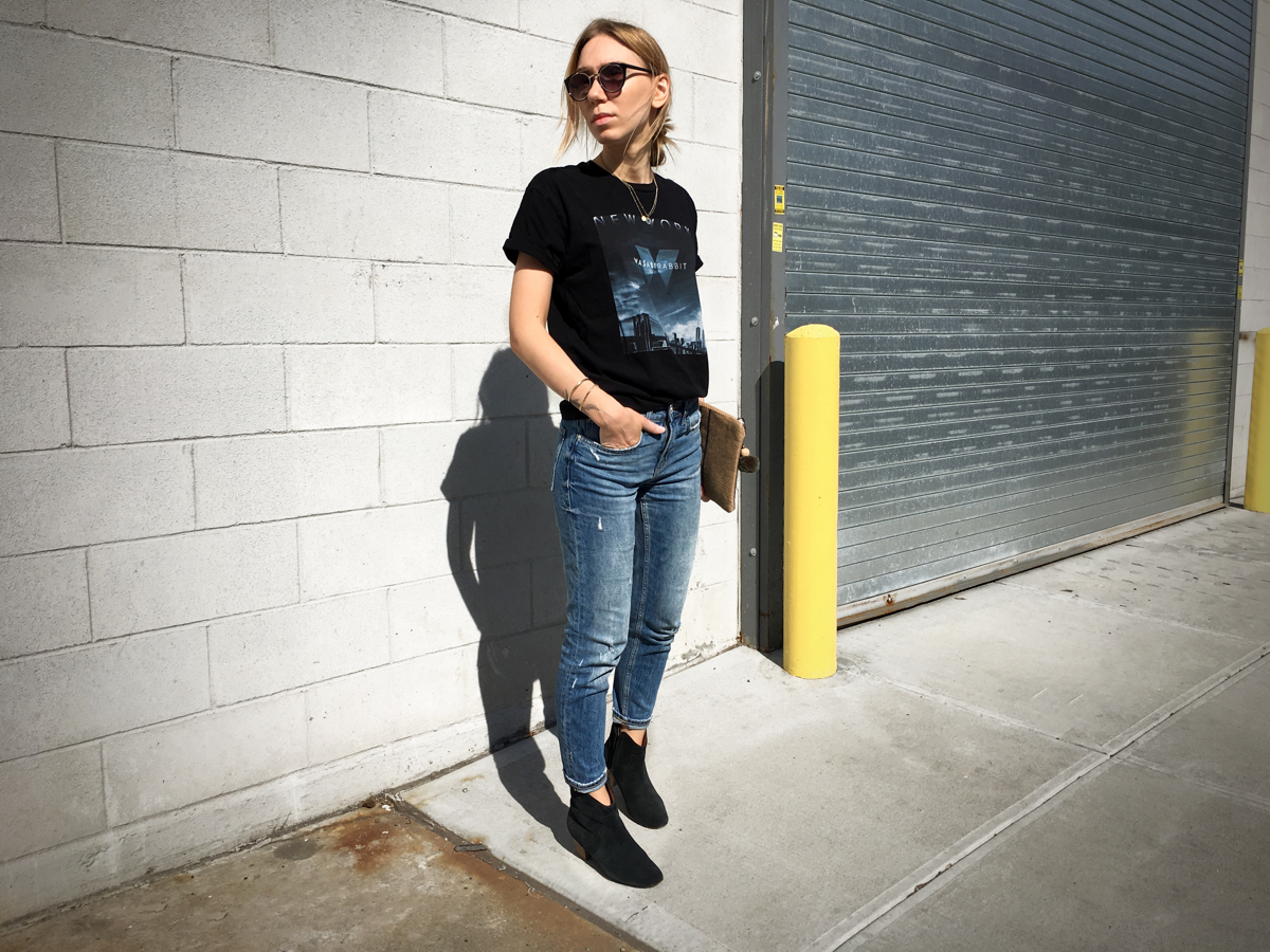 Woman posing for outfit photo