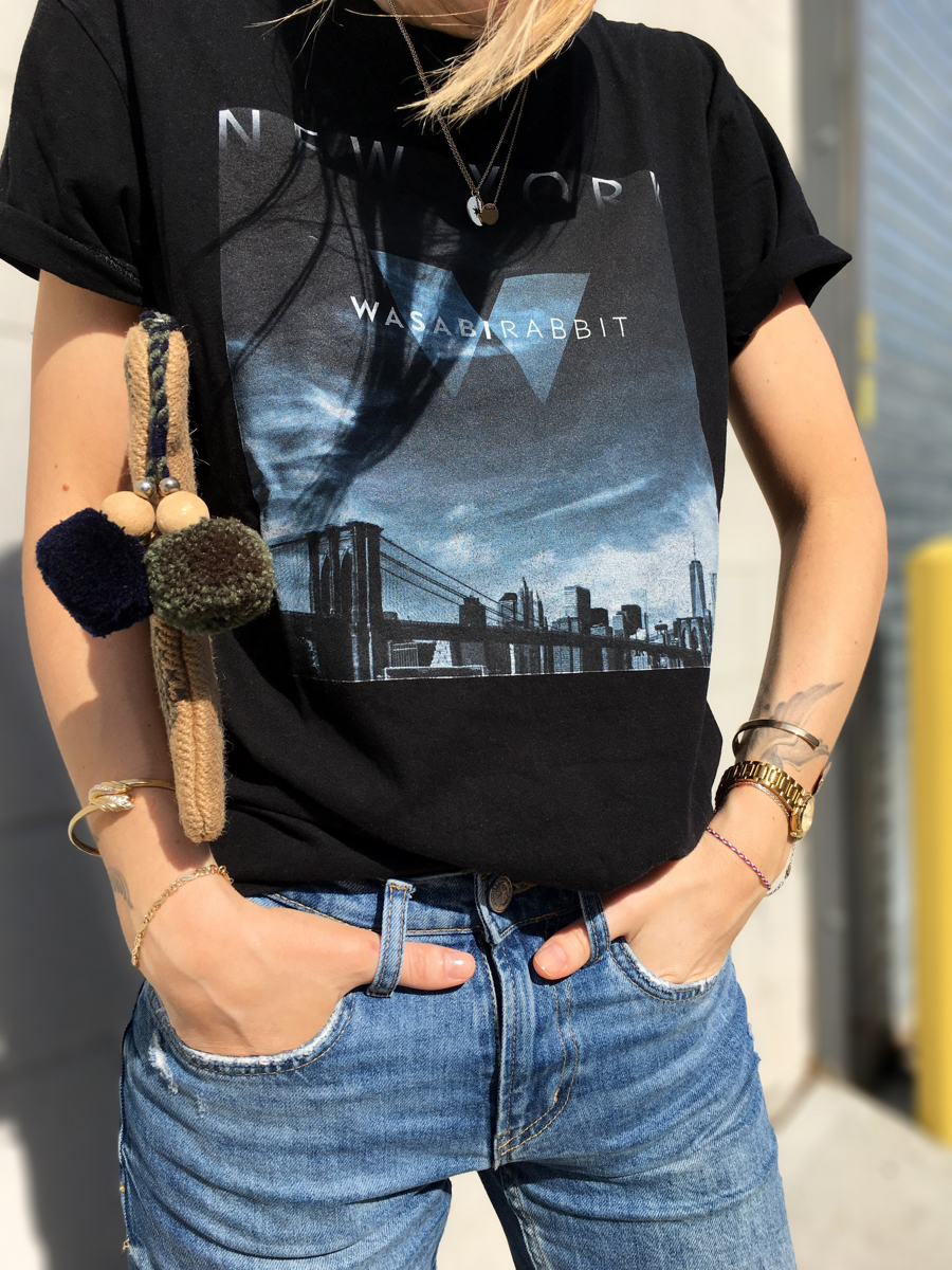 Detail shot of printed tee