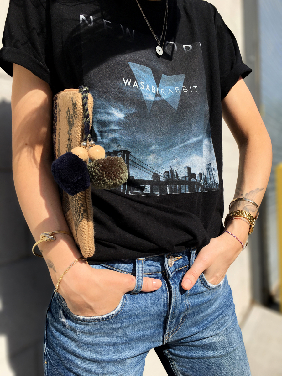 Detail shot of printed tee